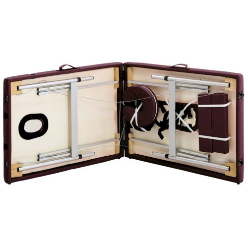 Table De Massage Pliable 2 Zones Aluminium Violet Vin