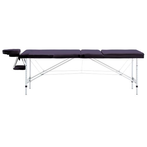 Table De Massage Pliable 3 Zones Aluminium Violet