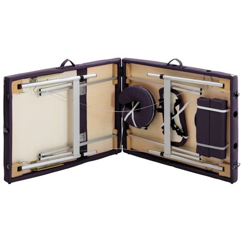 Table De Massage Pliable 3 Zones Aluminium Violet