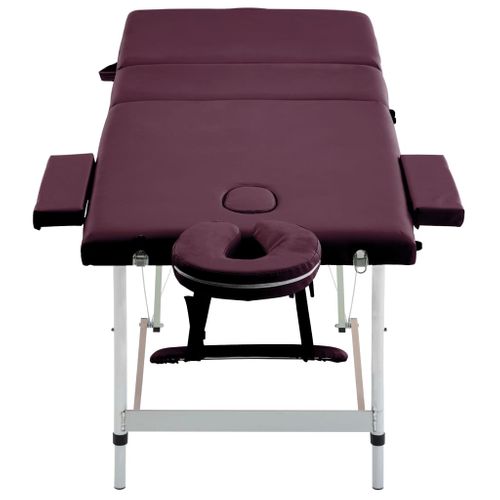 Table De Massage Pliable 3 Zones Aluminium Violet Vin