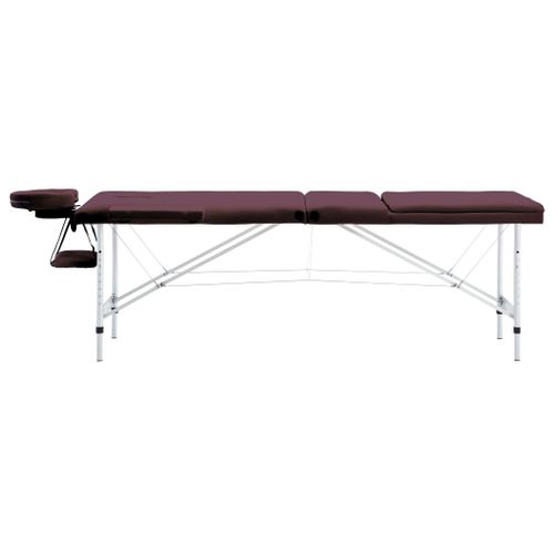 Table De Massage Pliable 3 Zones Aluminium Violet Vin