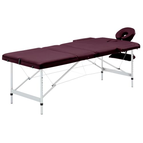 Table De Massage Pliable 3 Zones Aluminium Violet Vin