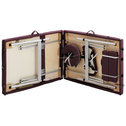 Table De Massage Pliable 3 Zones Aluminium Violet Vin