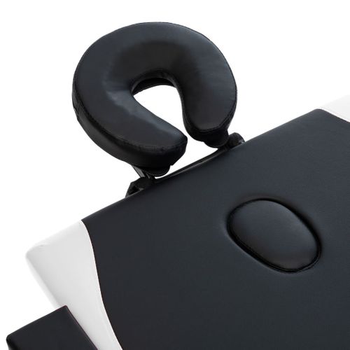 Table De Massage Pliable 2 Zones Bois Noir Et Blanc