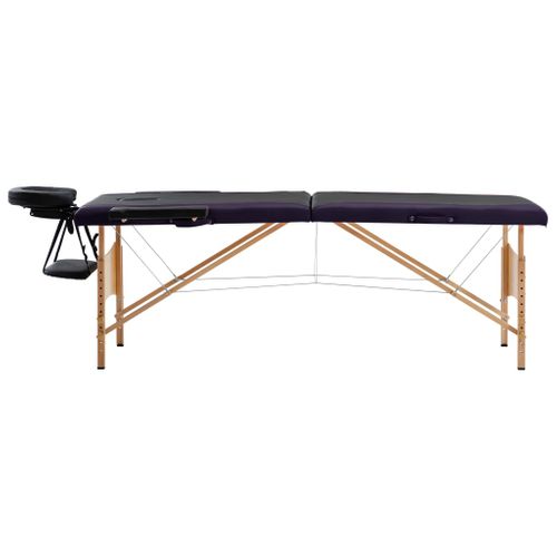 Table De Massage Pliable 2 Zones Bois Noir