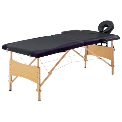 Table De Massage Pliable 2 Zones Bois Noir