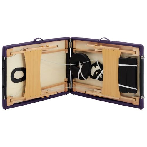 Table De Massage Pliable 2 Zones Bois Noir