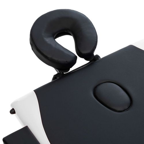 Table De Massage Pliable 3 Zones Bois Noir Et Blanc