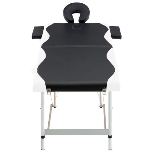 Table De Massage Pliable 2 Zones Aluminium Noir Et Blanc