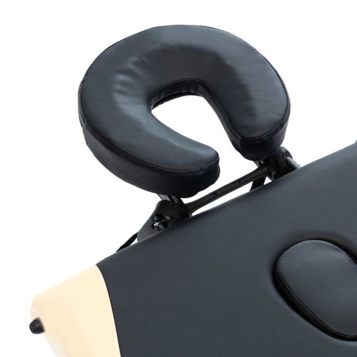 Table De Massage Pliable 3 Zones Aluminium Noir Et Beige