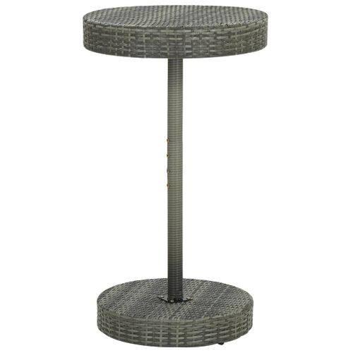 Table De Jardin Gris 60,5x106 Cm Résine Tressée