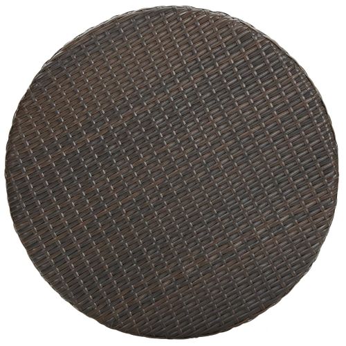 Table De Jardin Marron 75,5x106 Cm Résine Tressée