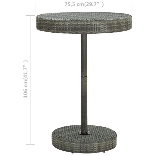 Table De Jardin Gris 75,5x106 Cm Résine Tressée