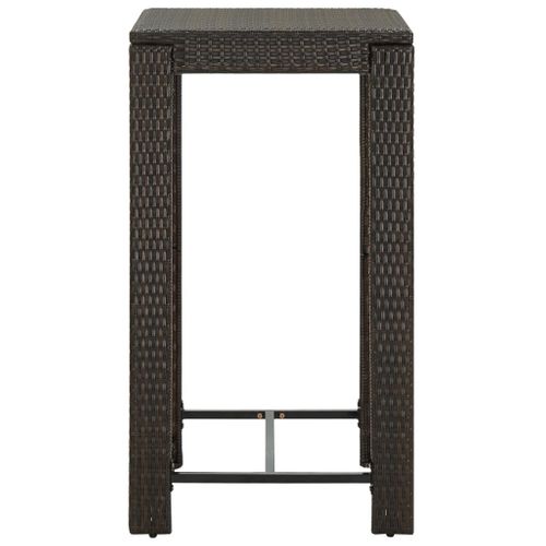Table De Bar De Jardin Marron 60,5x60,5x110,5 Cm Résine Tressée