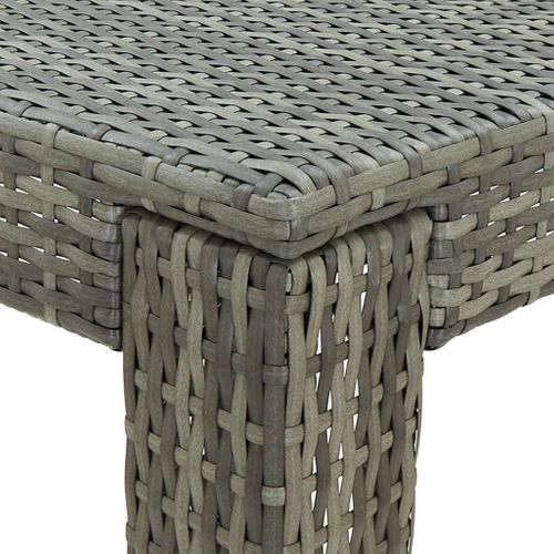 Table De Bar De Jardin Gris 60,5x60,5x110,5 Cm Résine Tressée