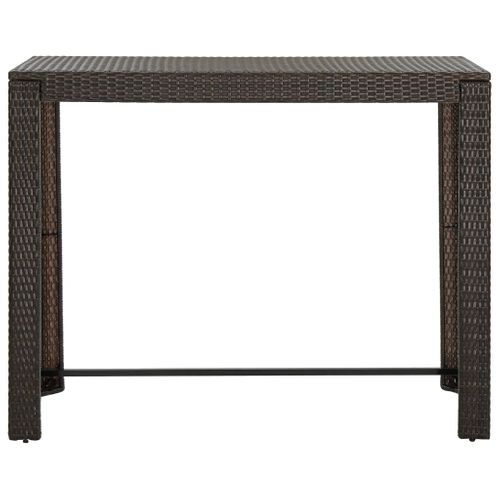 Table De Bar De Jardin Marron 140,5x60,5x110,5cm Résine Tressée