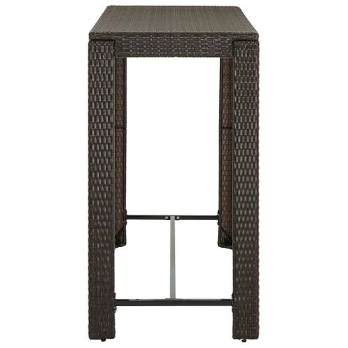 Table De Bar De Jardin Marron 140,5x60,5x110,5cm Résine Tressée
