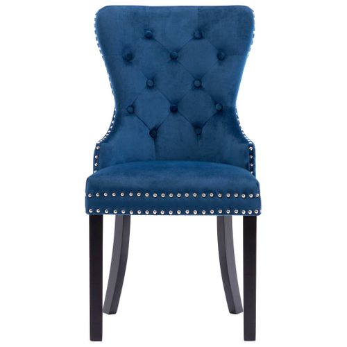 Chaises À Manger Lot De 2 Bleu Velours