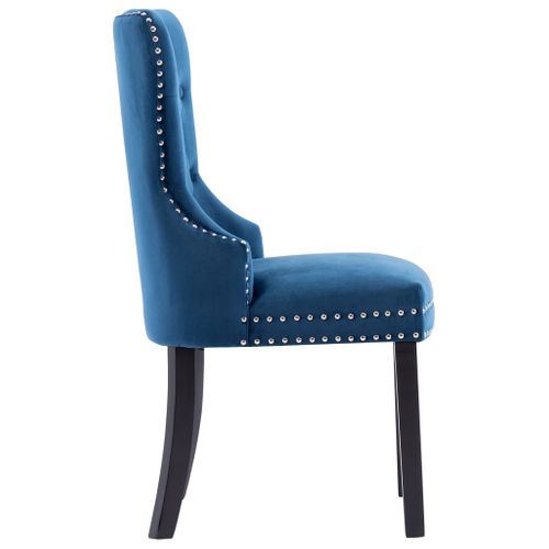 Chaises À Manger Lot De 2 Bleu Velours