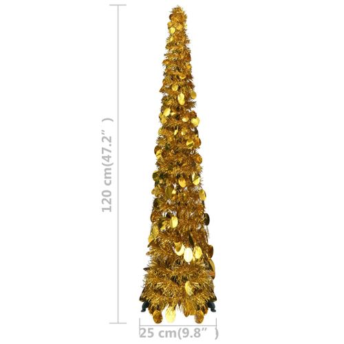 Sapin De Noël Artificiel Escamotable Doré 129 Cm Pet