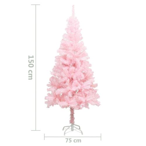 Sapin De Noël Artificiel Avec Support Rose 150 Cm Pvc