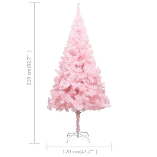 Sapin De Noël Artificiel Avec Support Rose 213 Cm Pvc