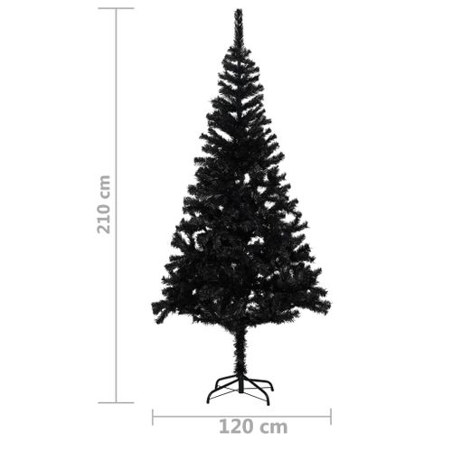 Sapin De Noël Artificiel Avec Support Noir 213 Cm Pvc