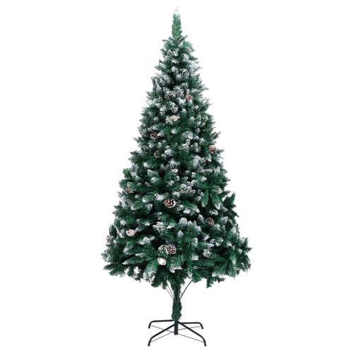 Sapin De Noël Avec Pommes De Pin Et Neige Blanche 240 Cm