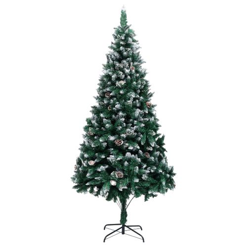 Sapin De Noël Avec Pommes De Pin Et Neige Blanche 240 Cm