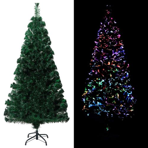 Sapin De Noël Artificiel Avec Support Vert 150 Cm Fibre Optique