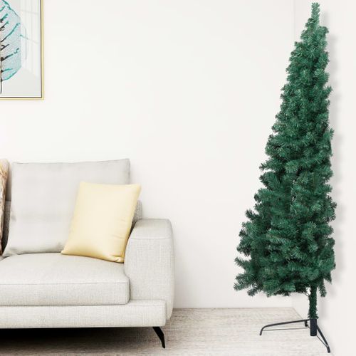 Sapin De Noël Artificiel Moitié Avec Support Vert 150 Cm Pvc