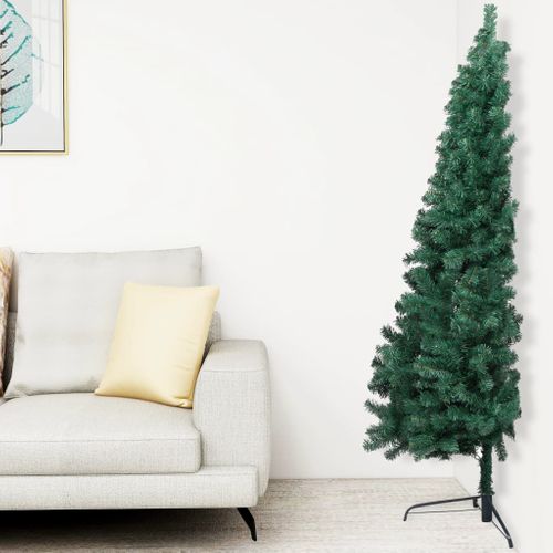 Sapin De Noël Artificiel Moitié Avec Support Vert 180 Cm Pvc