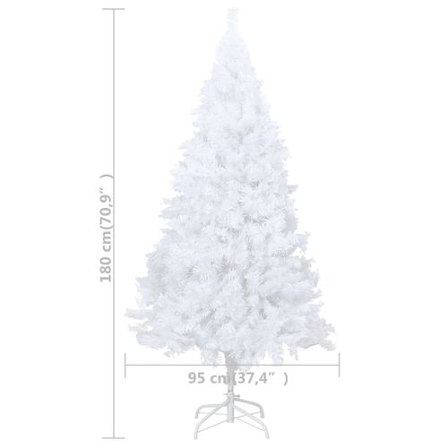 Arbre De Noël Artificiel Avec Branches Épaisses Blanc 180cm Pvc
