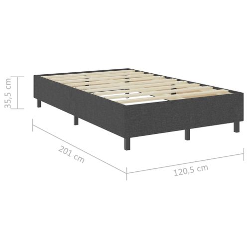 Sommier déco à Lattes Gris Foncé Tissu 120x200 Cm