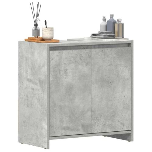 Armoire De Salle De Bain Gris Béton 60x33x61 Cm Aggloméré