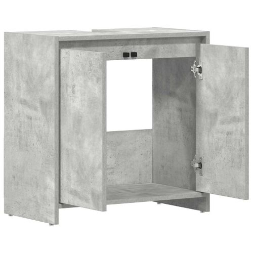 Armoire De Salle De Bain Gris Béton 60x33x61 Cm Aggloméré