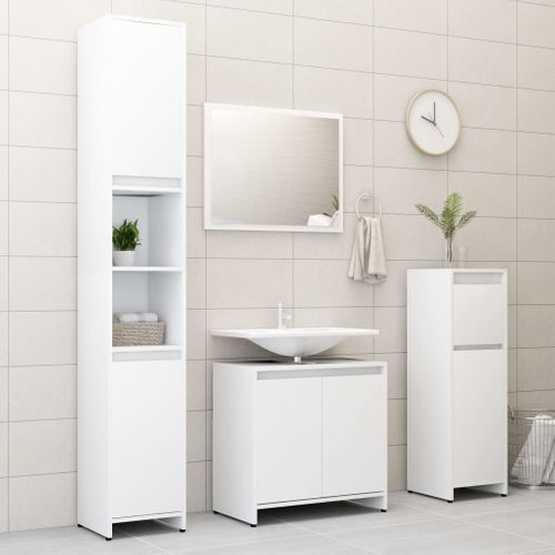 Armoire De Salle De Bain Blanc 30x30x95 Cm Aggloméré