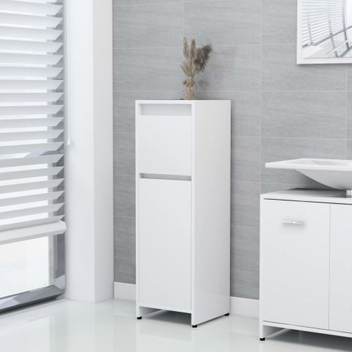 Armoire De Salle De Bain Blanc 30x30x95 Cm Aggloméré