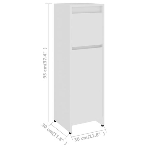 Armoire De Salle De Bain Blanc 30x30x95 Cm Aggloméré