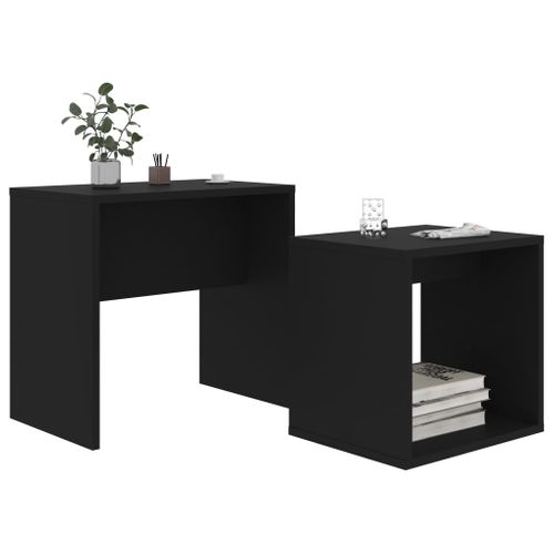 Ensemble De Table Basse Noir 48x30x45 Cm Bois Contreplaqué
