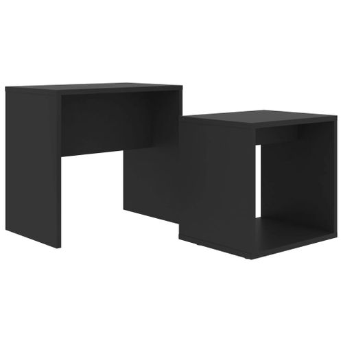 Ensemble De Table Basse Noir 48x30x45 Cm Bois Contreplaqué
