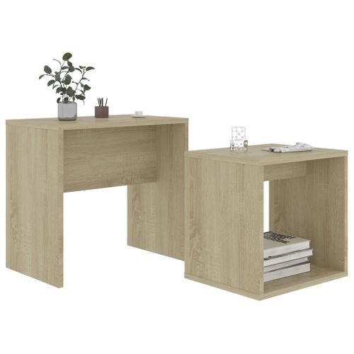 Ensemble De Table Basse Chêne Sonoma 48x30x45cm Bois Ingénierie
