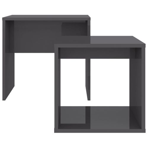Ensemble De Table Basse Gris Brillant Bois Contreplaqué