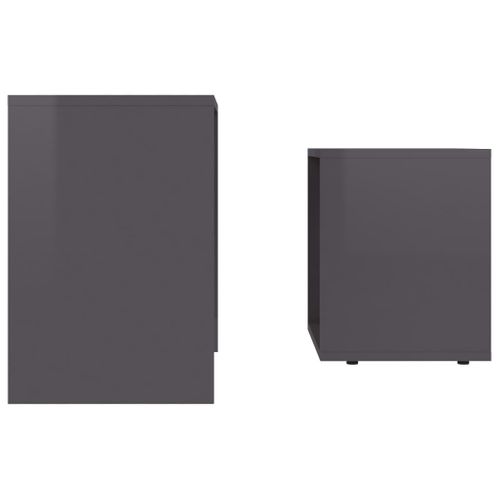 Ensemble De Table Basse Gris Brillant Bois Contreplaqué