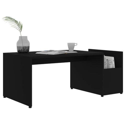 Table Basse Noir 90x45x35 Cm Bois Contreplaqué