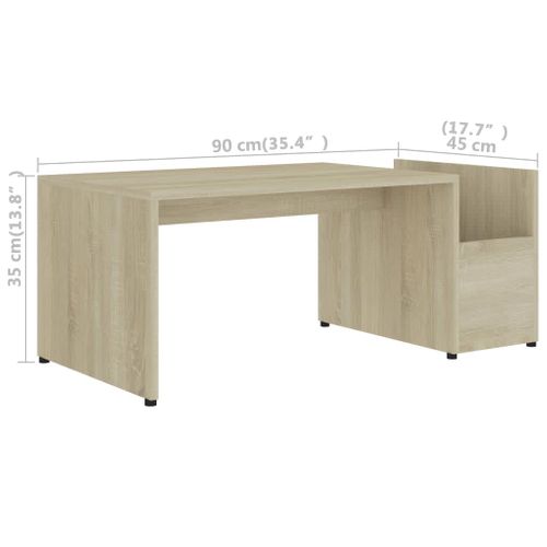 Table Basse Chêne Sonoma 90x45x35 Cm Bois Contreplaqué