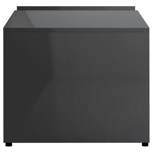 Table Basse Gris Brillant 90x45x35 Cm Bois Contreplaqué