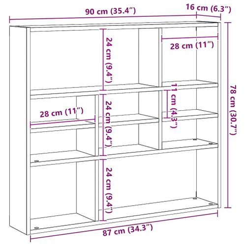 Étagère Murale Blanc 90x16x78 Cm Bois D’ingénierie