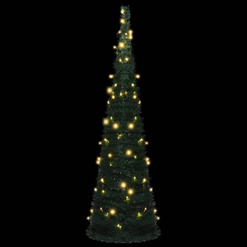 Sapin De Noël Artificiel Avec Guirlandes Et LED Vert 150 Cm