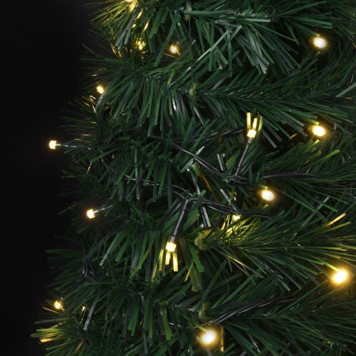 Sapin De Noël Artificiel Avec Guirlandes Et LED Vert 150 Cm